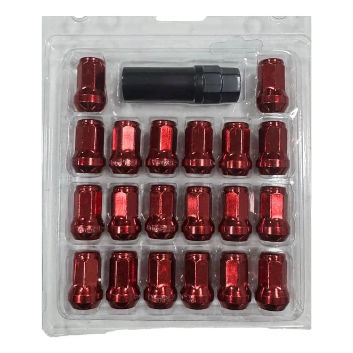 GENERICO - Tuercas De Seguridad Antirrobo Para Ruedas De Auto 12mmx1.25 Rojo