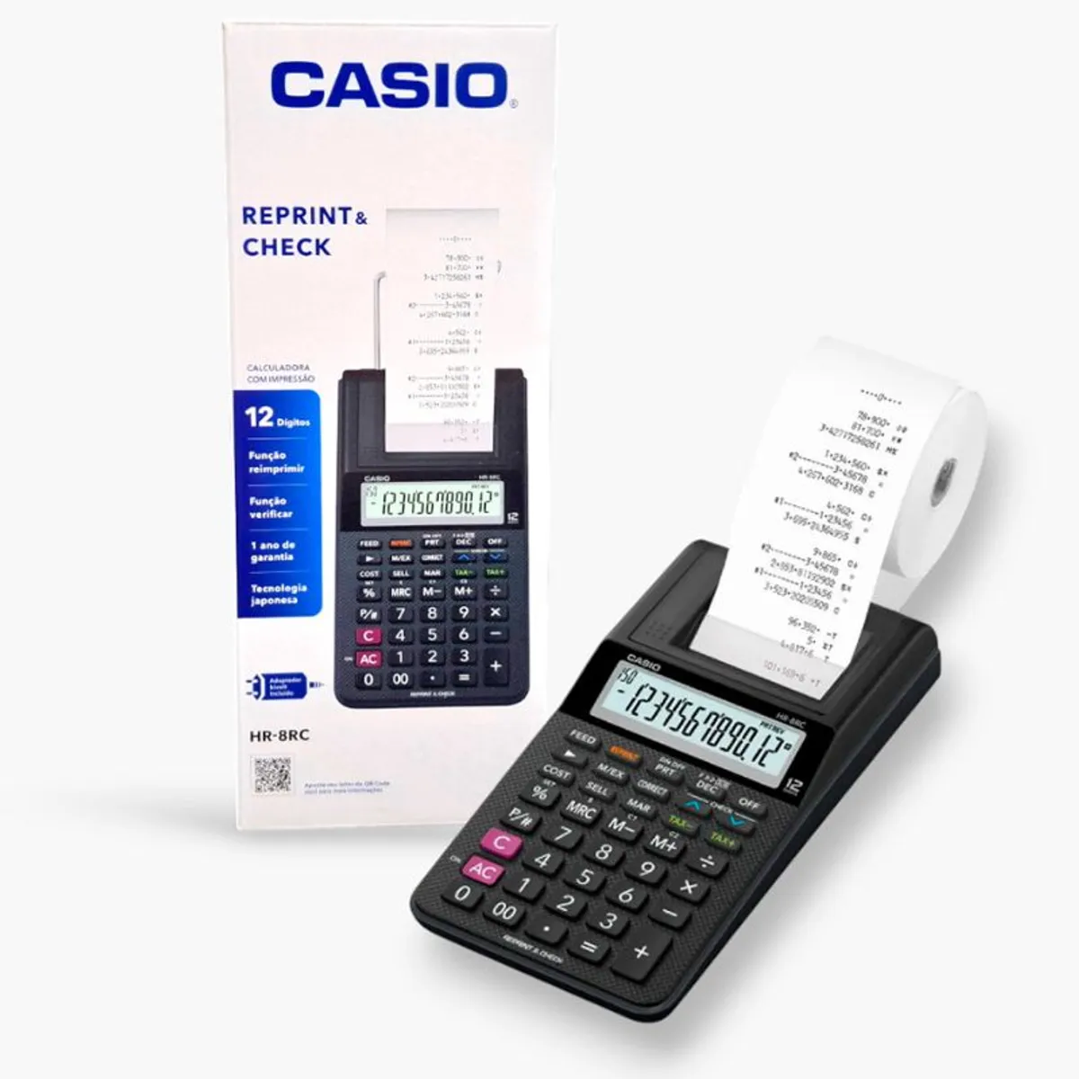 CASIO - Calculadoras de impresión Mini impresora HR-8RC-BK