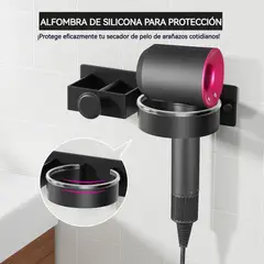 GENERICO - Soporte Porta Secador Baños De Pelo Organizador Negro