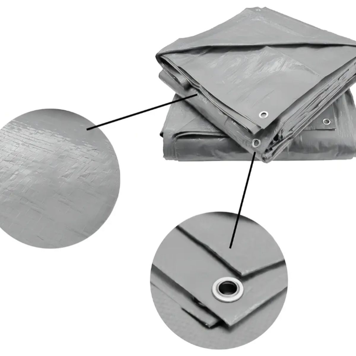 GENERICO - LONA CARPA GRIS  MULTIUSO IMPERMEABLE  4X6 MTS