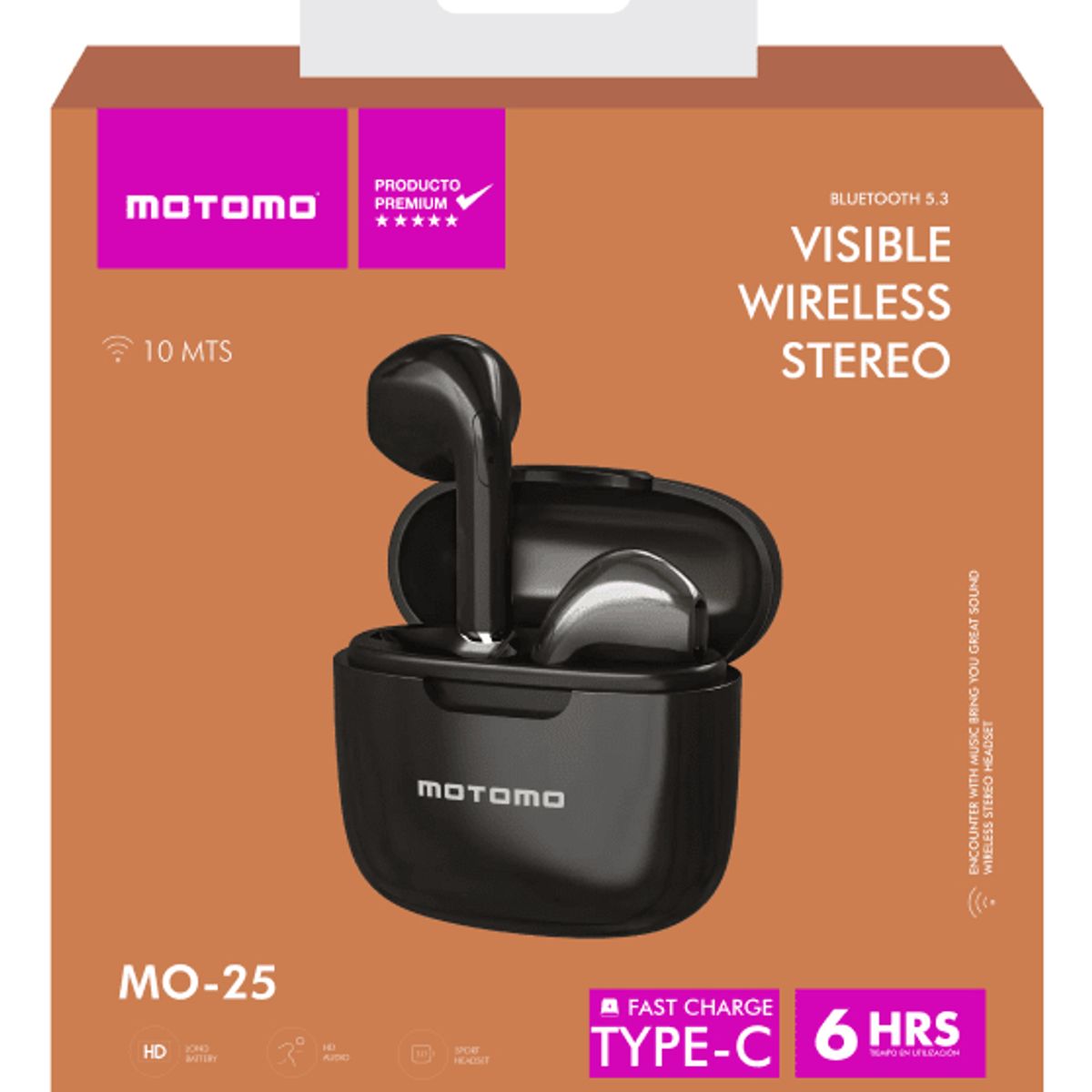 MOTOMO - Audífonos Stereo Bluetooth V5.0 Type-c Motomo Auearp49
