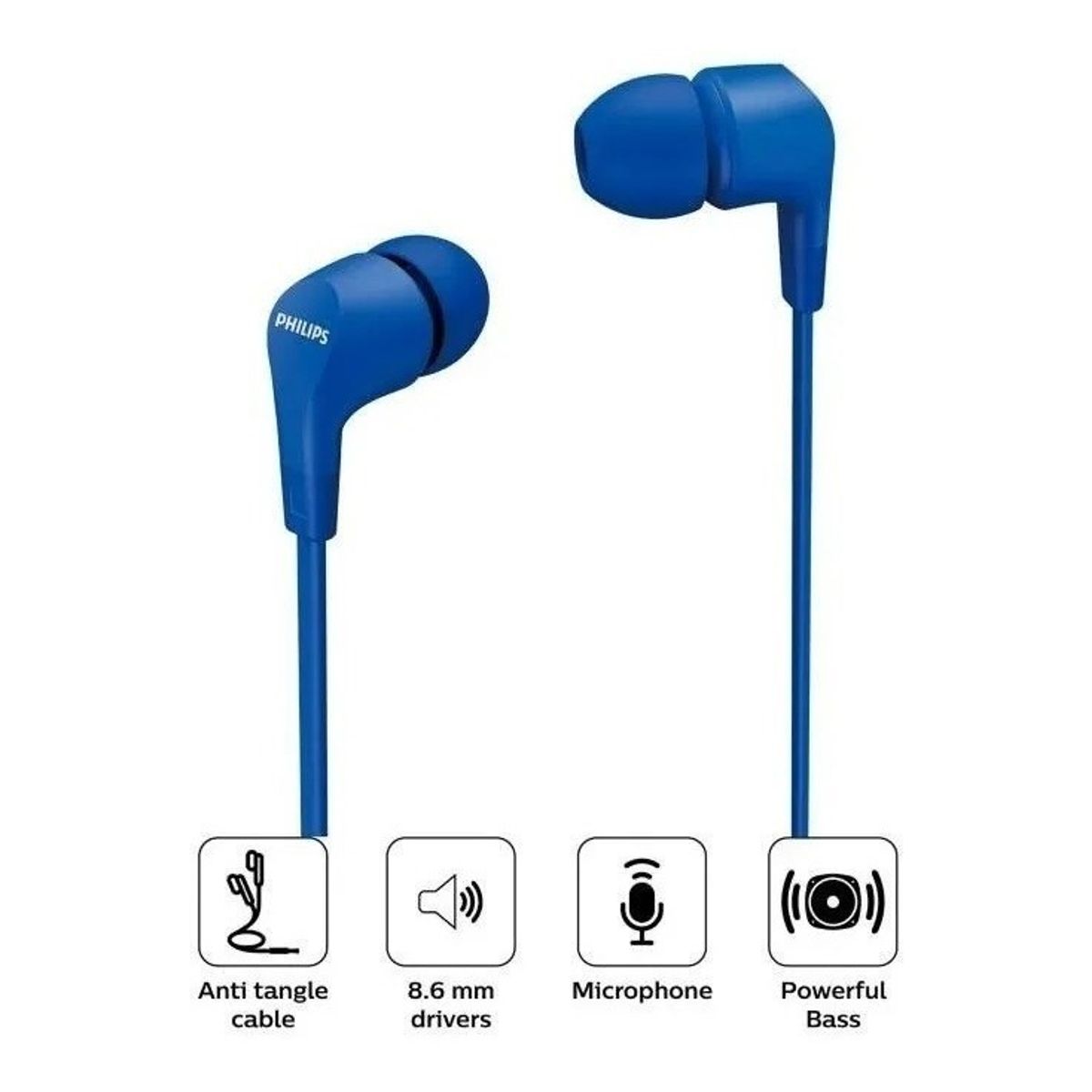 PHILIPS - Audífonos In-ear Philips Tae110bl Jack3.5m Manos Libres Azul