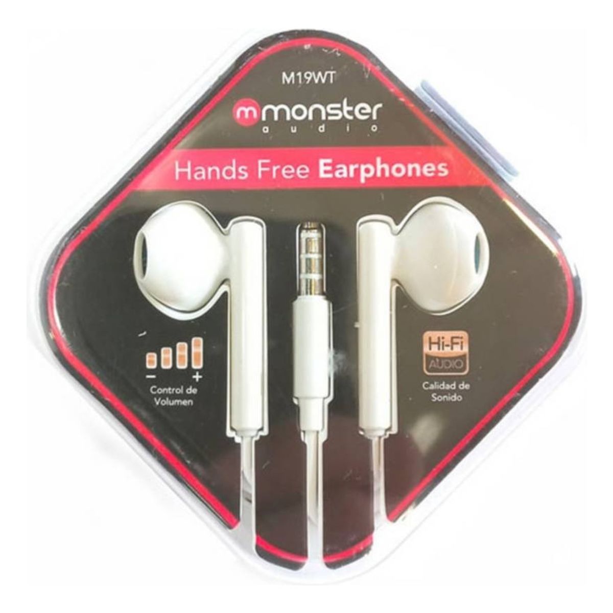 AIWA - Audífonos Alambrico Mlibres Blanco Monster Audio M19wt