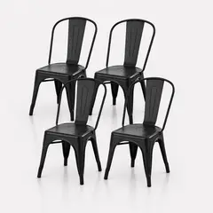 CASA BELLA - Pack 4 Silla Tolix Basic Negro Mate