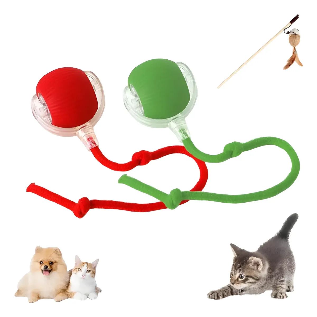 GENERICO - Pack 2 Pelota Inteligente 360 Interactiva Gato Jugue Mascota
