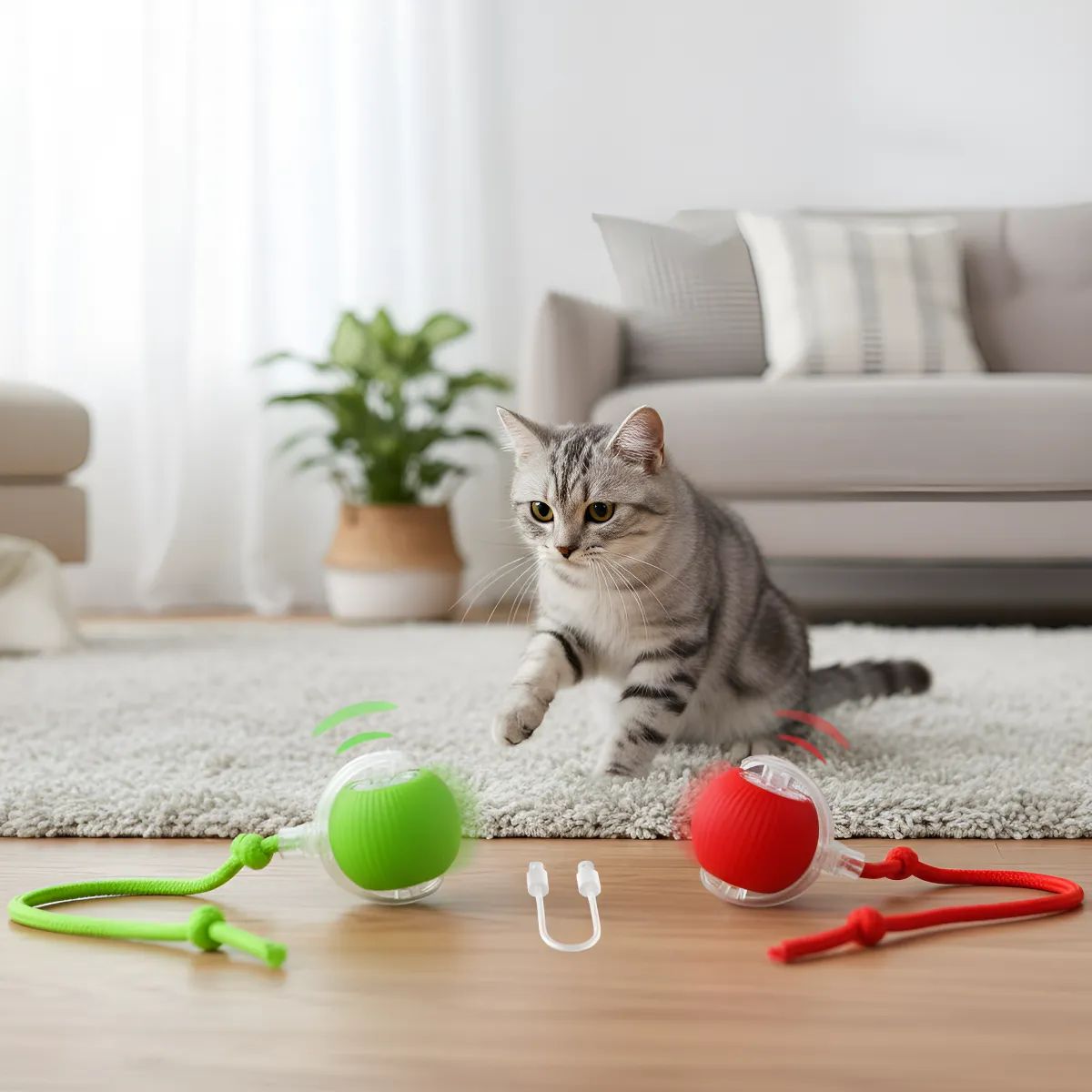 GENERICO - Pack 2 Pelota Inteligente 360 Interactiva Gato Jugue Mascota