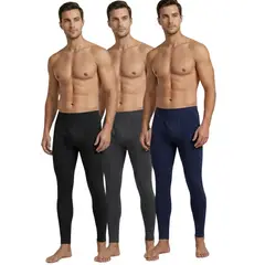 AAYO MODA - Pack 3 Calza Calzoncillos Térmicos Hombre Invierno Abrigado Polar Elasticado