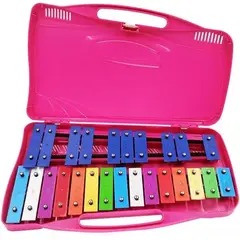 GENERICO - Metalófono cromático de 25 notas instrumento de percusión color Rosa