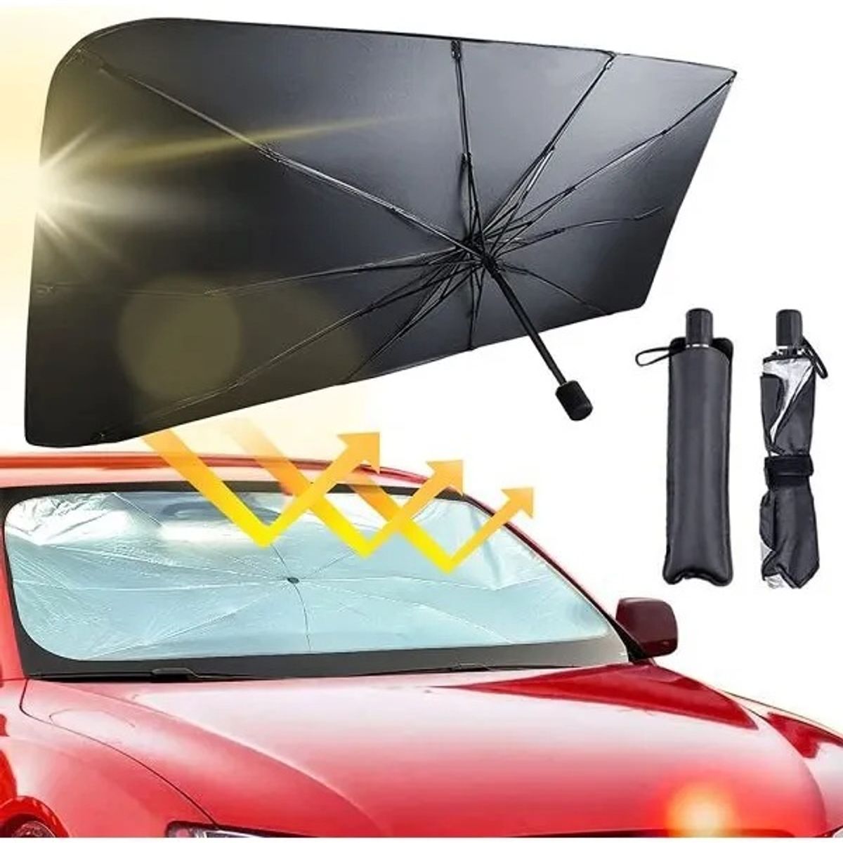 GENERICO - Parasol para parabrisas de coche tipo paraguas