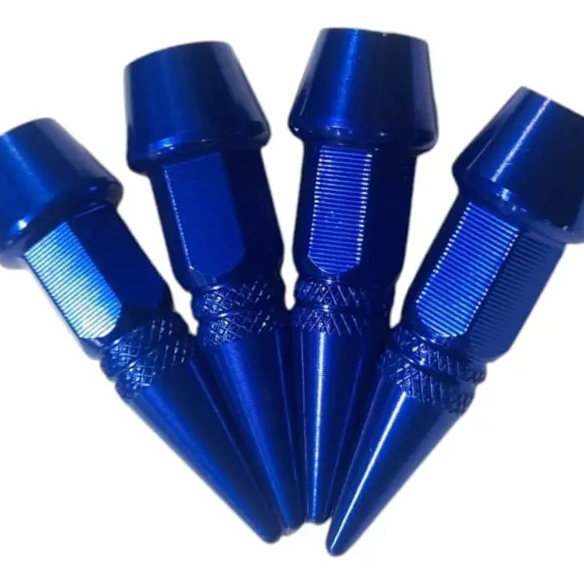 GENERICO - Tapa De Valvula Para Llantas Punta Corta 4 Piezas Azul