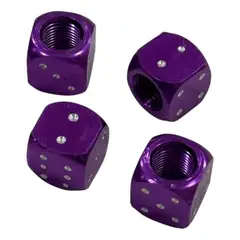 GENERICO - Tapas De Valvulas Para Neumaticos Diseño Dado 4 Pzs Lila