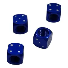 GENERICO - Tapas De Valvulas Para Neumaticos Diseño Dado 4 Pzs Azul