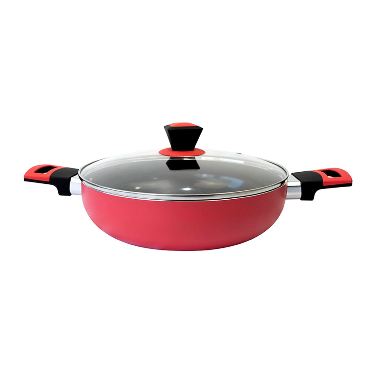 DORAL - ARROCERA LOMBARDI CON TAPA DE VIDRIO 24 CM ROJO DORAL