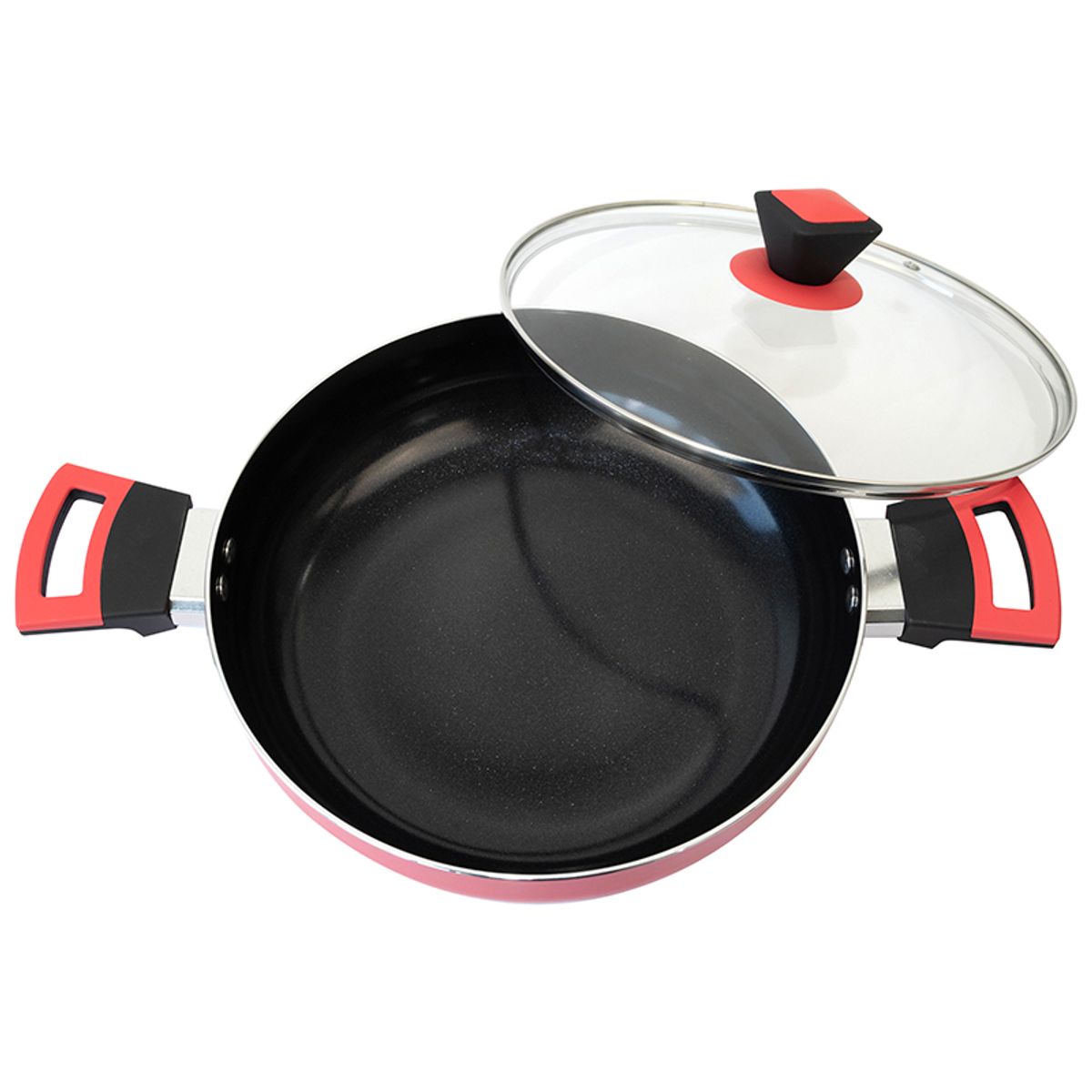DORAL - ARROCERA LOMBARDI CON TAPA DE VIDRIO 24 CM ROJO DORAL