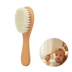 GENERICO - Cepillo Pelo Bebé Madera​ Cerdas Suaves Naturales Recién Nacidos