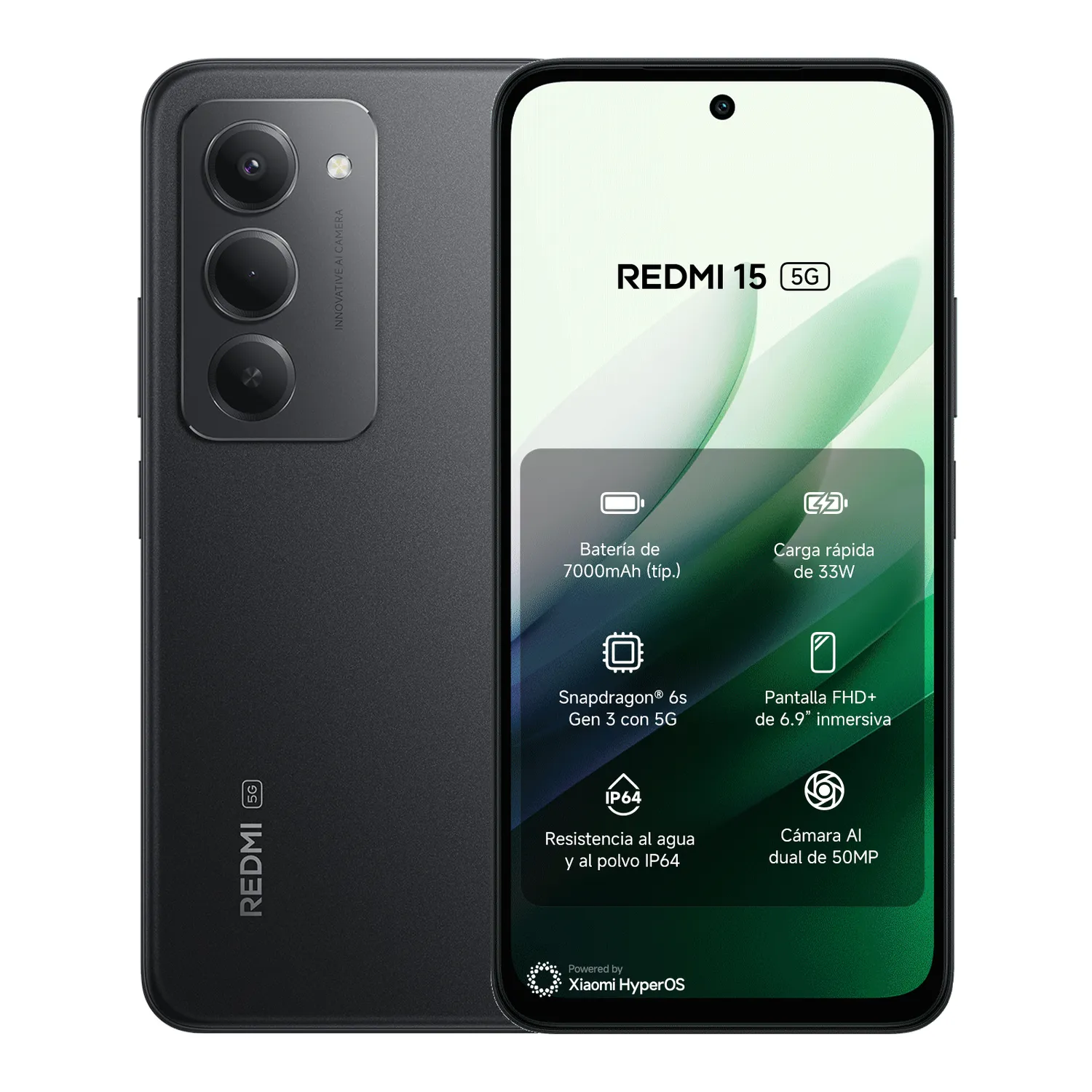 XIAOMI REDMI 15 5G Negro Medianoche 8GB + 256GB | Falabella Chile
