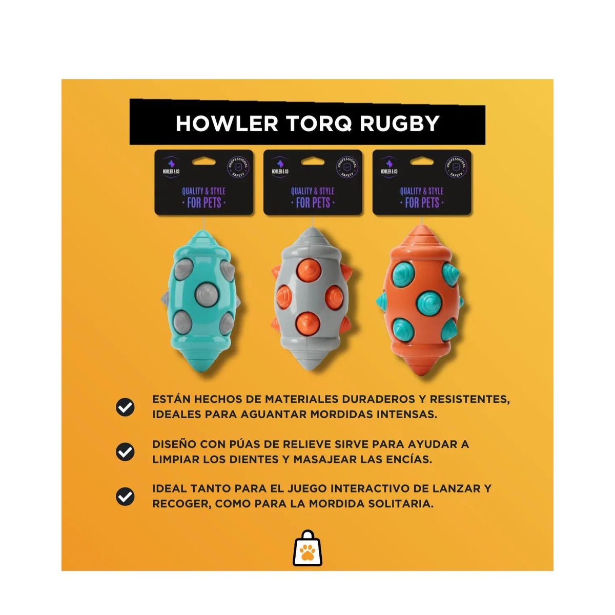 GENERICO - Juguete Para Morder Rugby Con Textura 16cm Para Mascotas