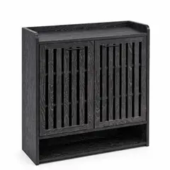 SPACE HOME - Organizador Zapatero 16 Pares Tokio Dark Grey Con Repisa Inferior