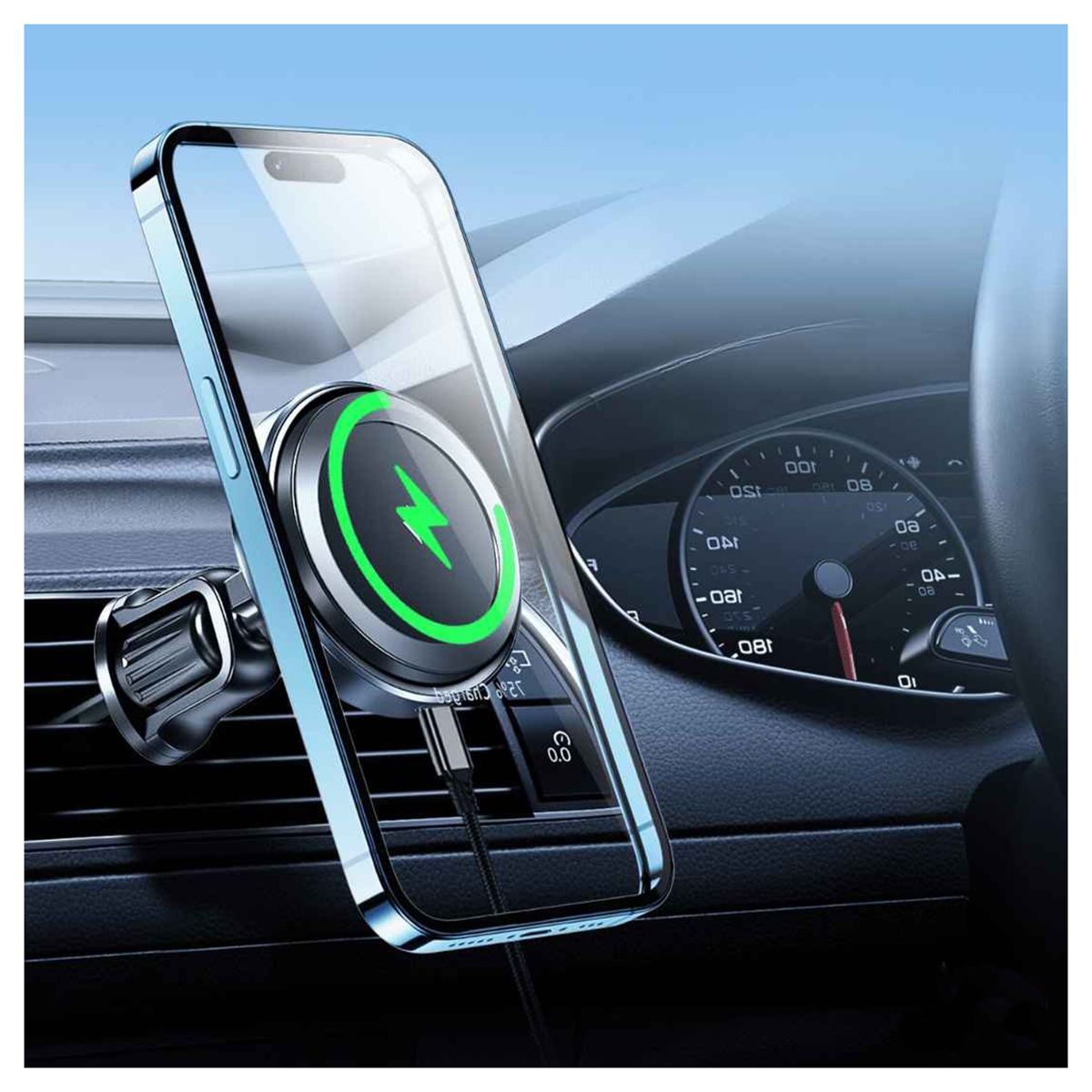 BELKRA - Cargador Para Iphone Magnetico Auto Magsafe Soporte Rapido