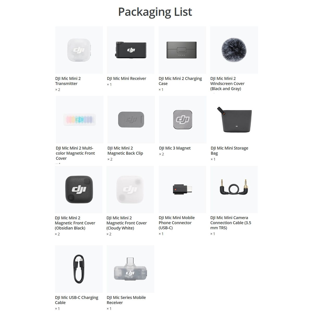 DJI - Micrófono DJI Mic Mini 2 (2TX + 1RX + Estuche de carga) + Receptor Móvil
