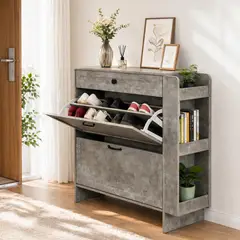 SPACE HOME - Zapatero 18 Pares Greywood Con Cajón Y Repisas