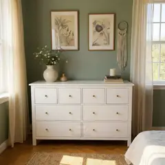 RUSTIC STYLE - COMODA MADERA NÖRKA BLANCA CON TELESCOPICOS - Muebles Loreley