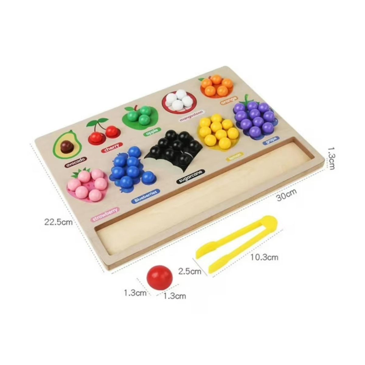 GENERICO - Juguete Tablero Clasificacion Y Frutas De Madera Infantil