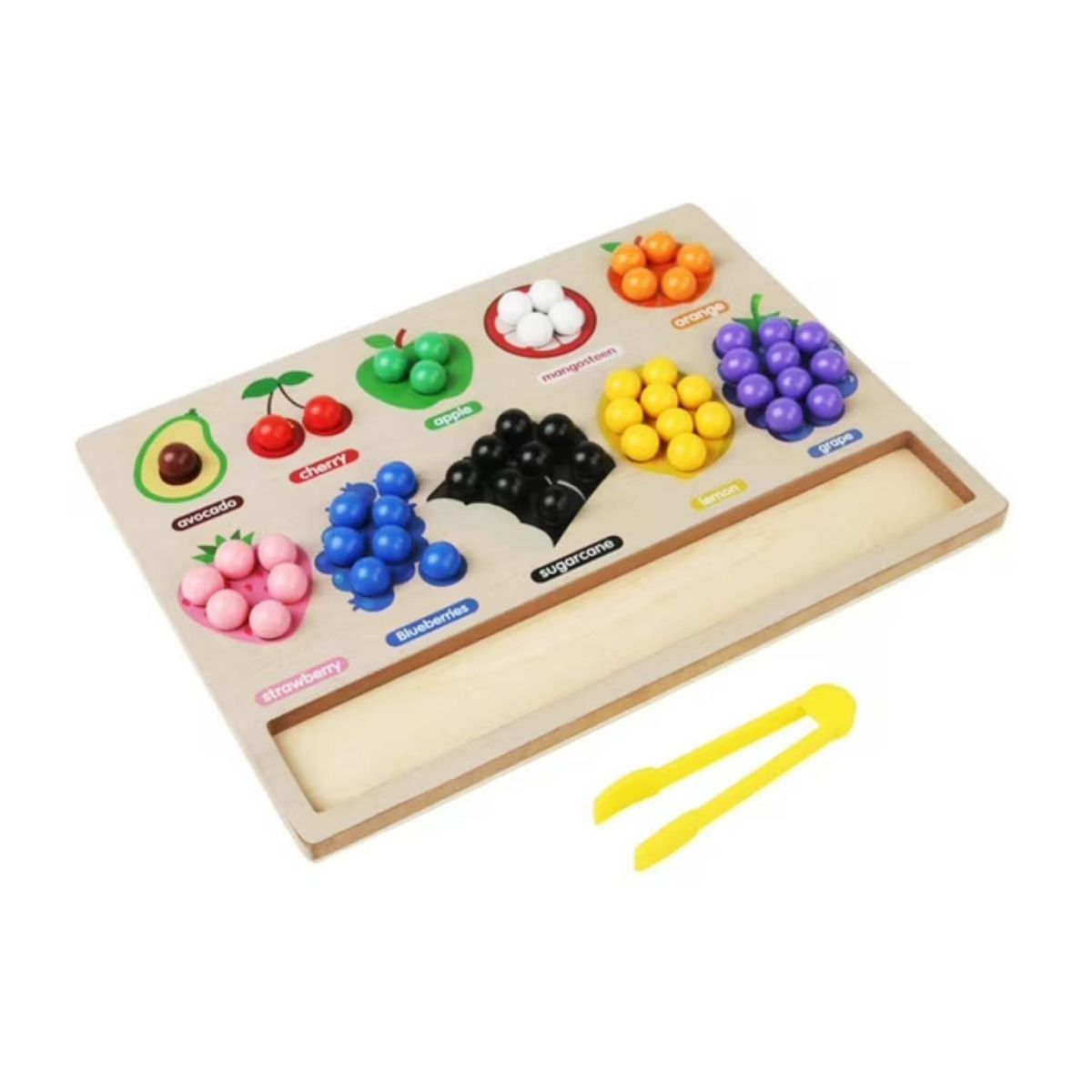 GENERICO - Juguete Tablero Clasificacion Y Frutas De Madera Infantil