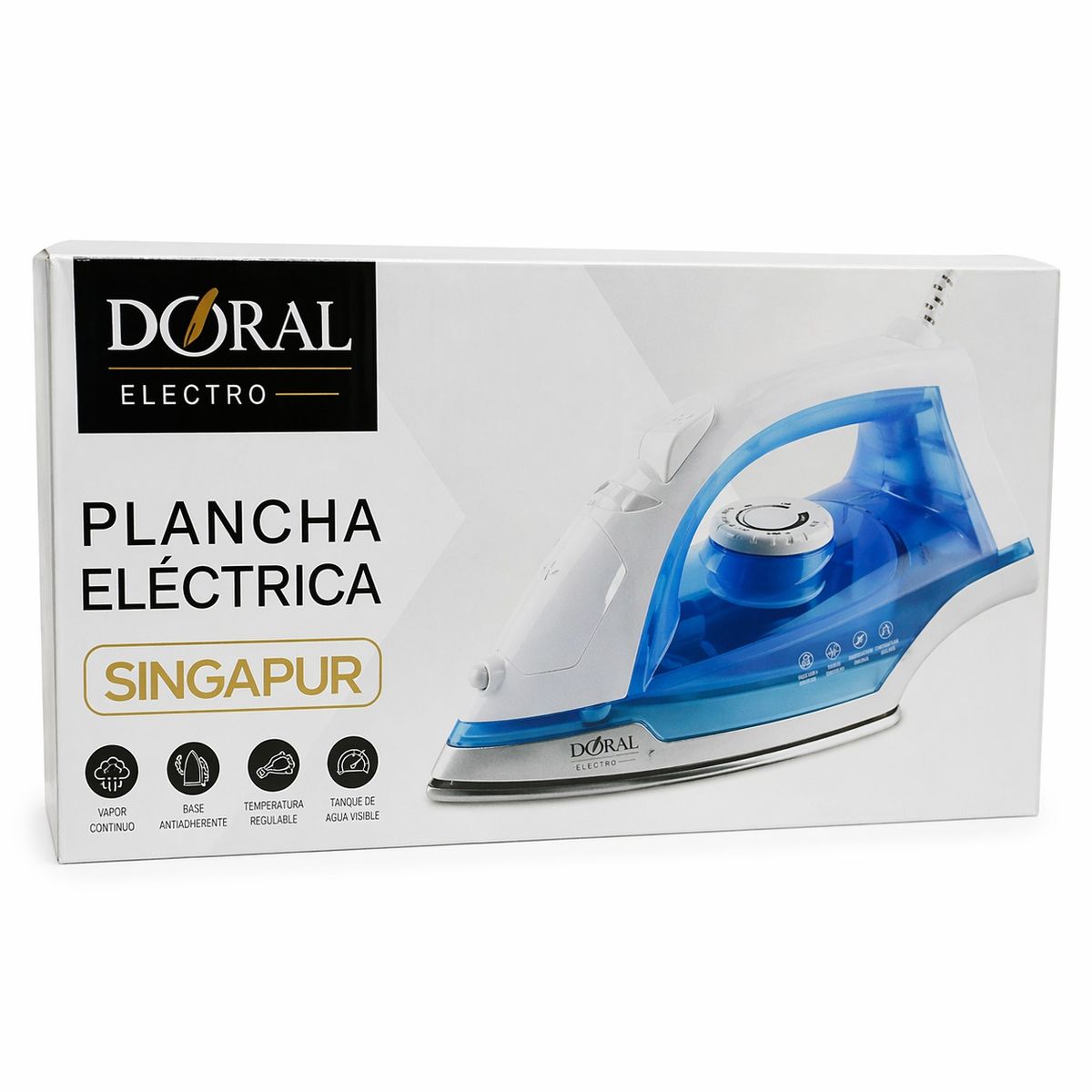 DORAL - PLANCHA ELECTRICA SINGAPUR AZUL 1300W DORAL