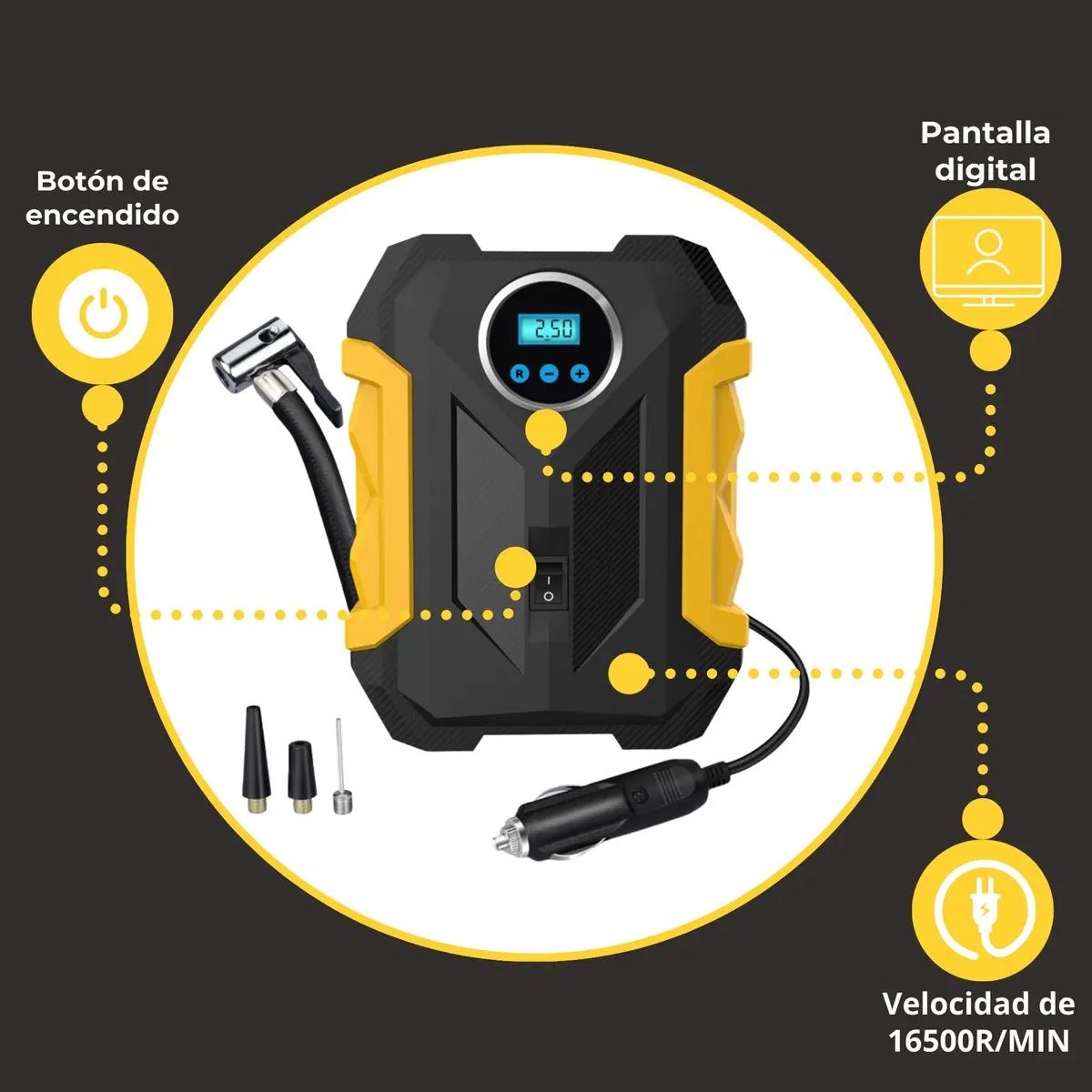 GENERICO - Compresor De Aire Portátil Digital Todo Neumático Labg