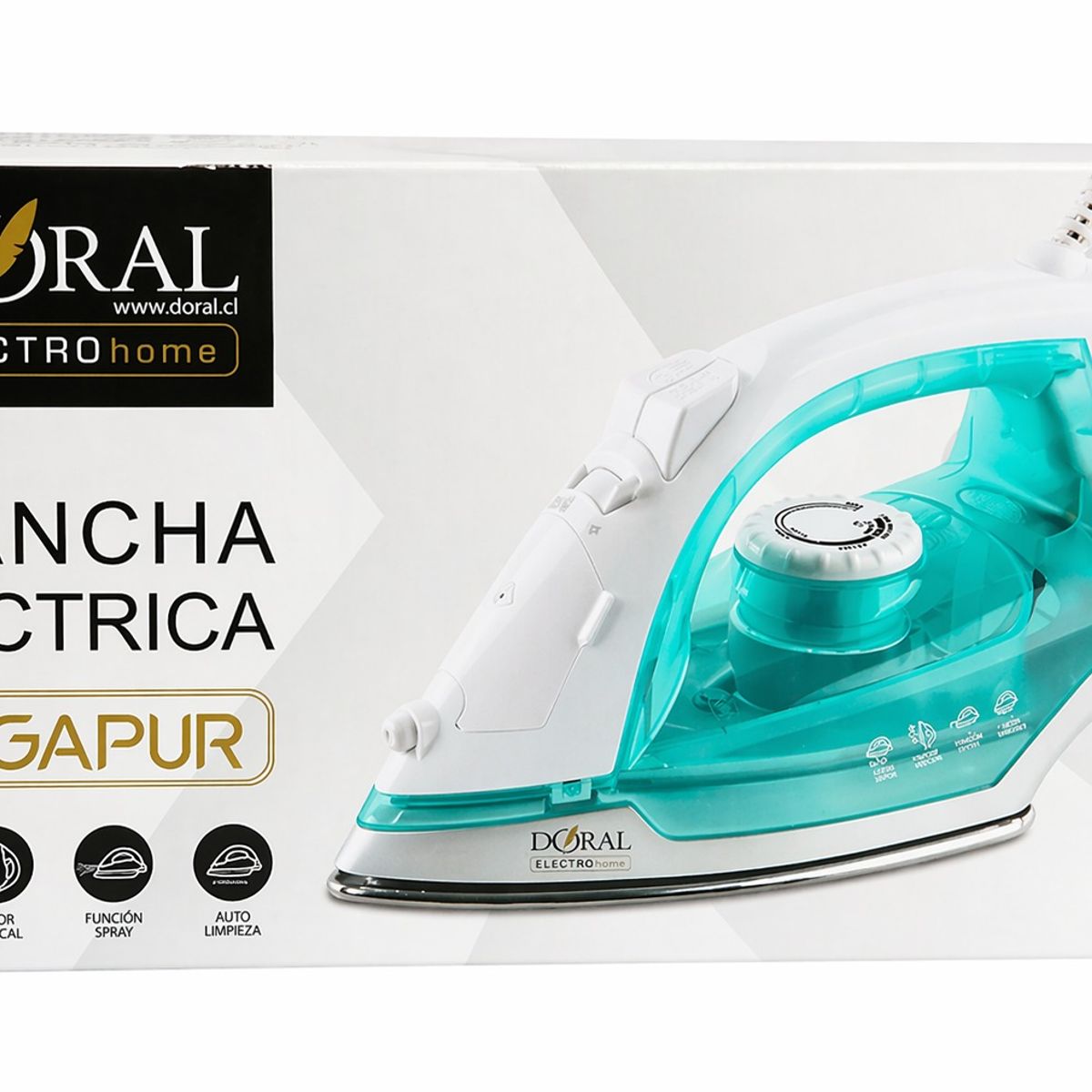 DORAL - PLANCHA ELECTRICA SINGAPUR TURQUESA 1300W DORAL