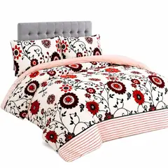 GENERICO - Cobertor 1.5 Plazas Tipo Plumón Plush Exterior y Chiporro Interior + 1 Funda de Almohada