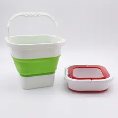 GENERICO - Cubo Plegable Cuadrado 17L - ¡Rojo o Verde al Azar