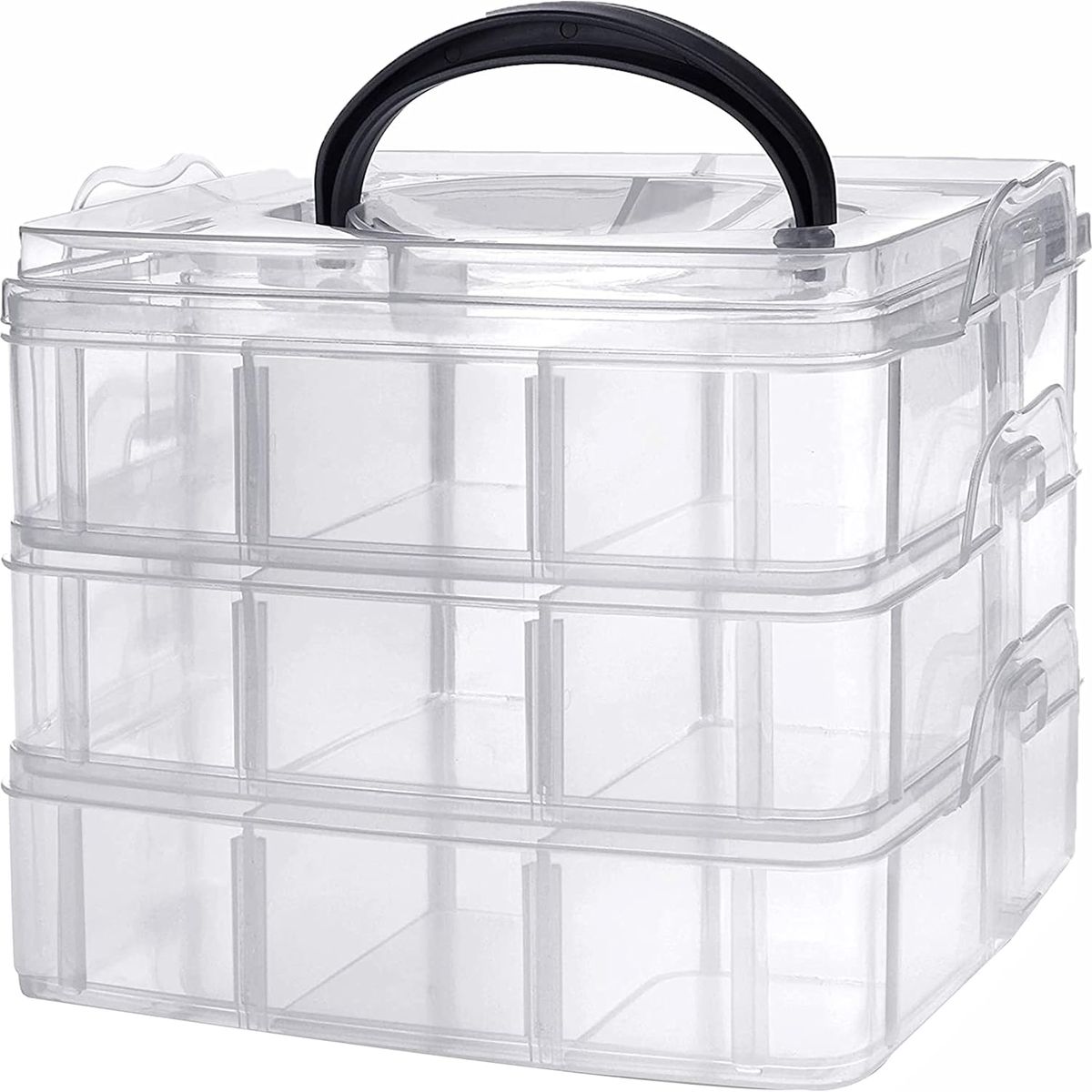 KUANGYE - Caja Gavetero Maletin Organizador Joyas 3 Niveles 18 Divisiones