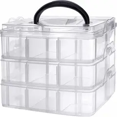 KUANGYE - Caja Gavetero Maletin Organizador Joyas 3 Niveles 18 Divisiones