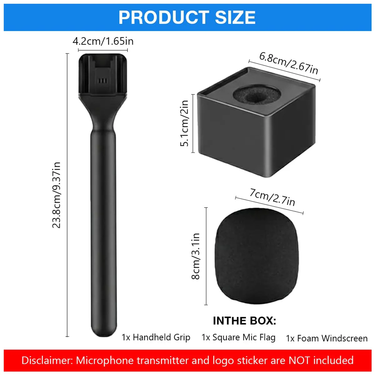 KUANGYE - Soporte de Microfono Mini Cuadrado Para Logo