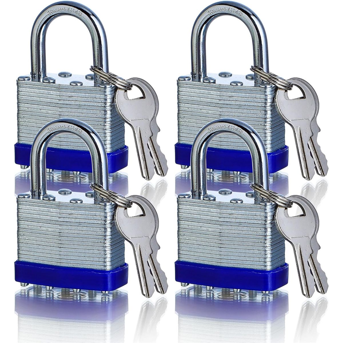 KUANGYE - Pack 4 Candados Laminados 50mm Con Llaves Iguales