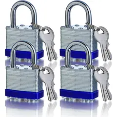 KUANGYE - Pack 4 Candados Laminados 50mm Con Llaves Iguales