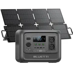 BLUETTI - Generador Solar Portátil 1800w1024 Wh Con130W Panel Solar Para Acampar, Travel, Emergencia Corte de Energía