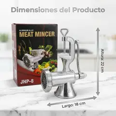 GENERICO - Molinillo de Carne Manual en Aluminio, Mango Ergonómico