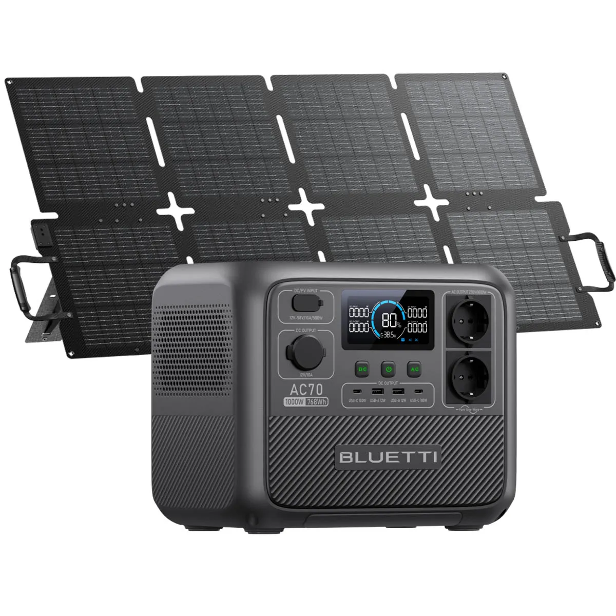 BLUETTI - BLUETTI Generador Solar Portátil 1000w768wh con 130W Panel Solar Estaçãoe Energia Para Acampar Viajes Corte de Energía
