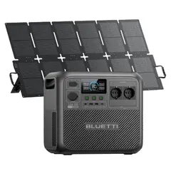 BLUETTI - Generador Solar Portátil 2600w 2073wh con Panel Solar 220W Estación Energía para Acampar Pesca Corte Energía