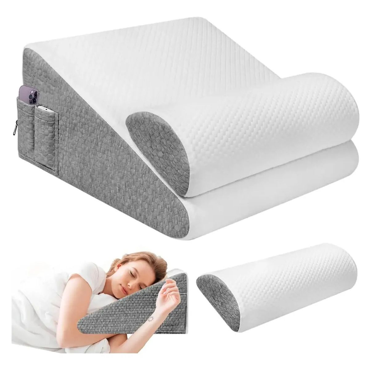 GENERICO - Almohada De Cuña Para Dormir Para Soporte Y Reflujo Ácido