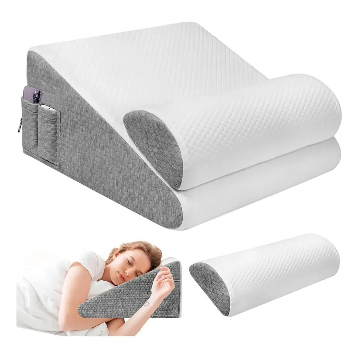 GENERICO - Almohada De Cuña Para Dormir Para Soporte Y Reflujo Ácido