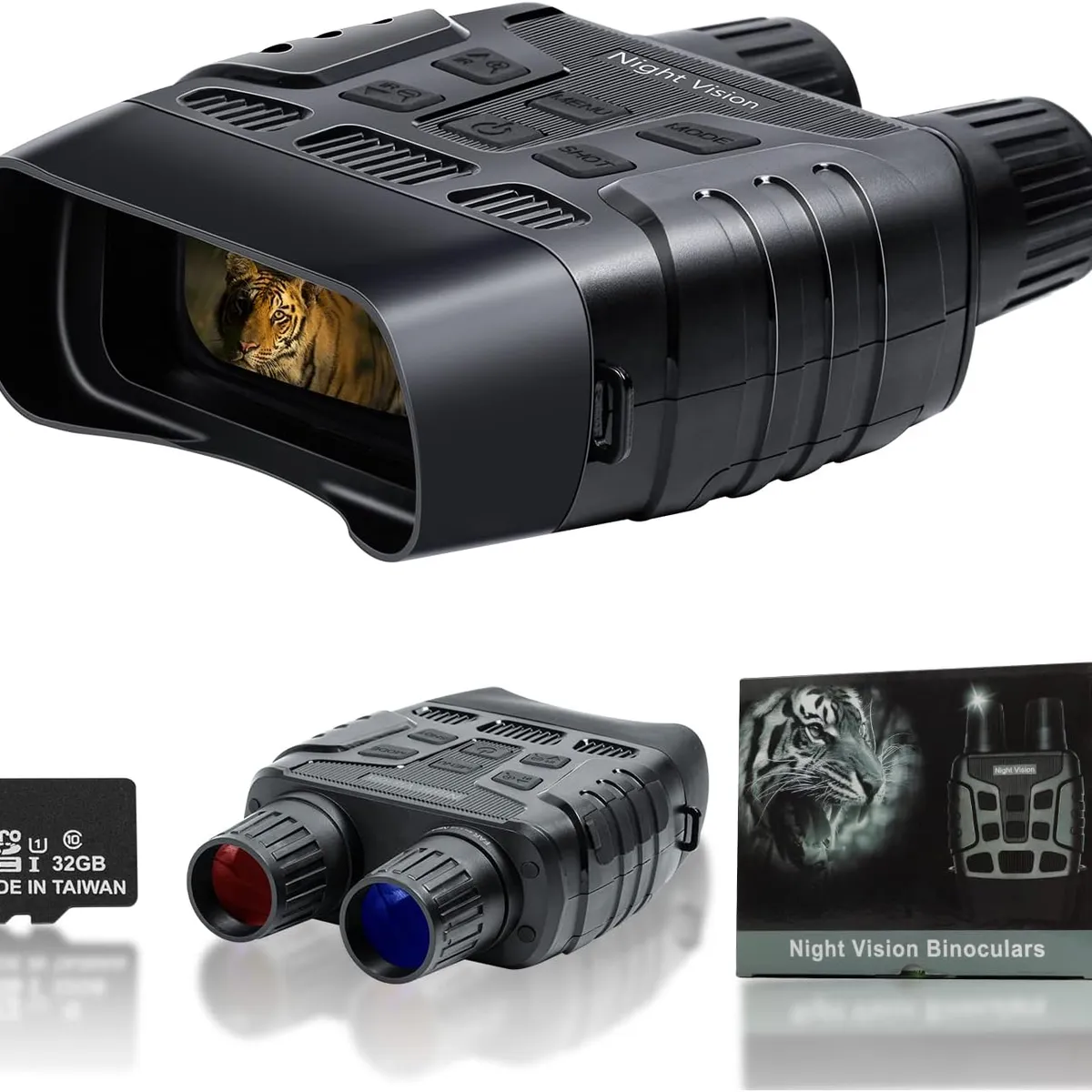 KUANGYE - Prismáticos Digitales Profesionales Visión Nocturna Térmico Infrarroja Nv3180  Anteojos AR Con Zoom