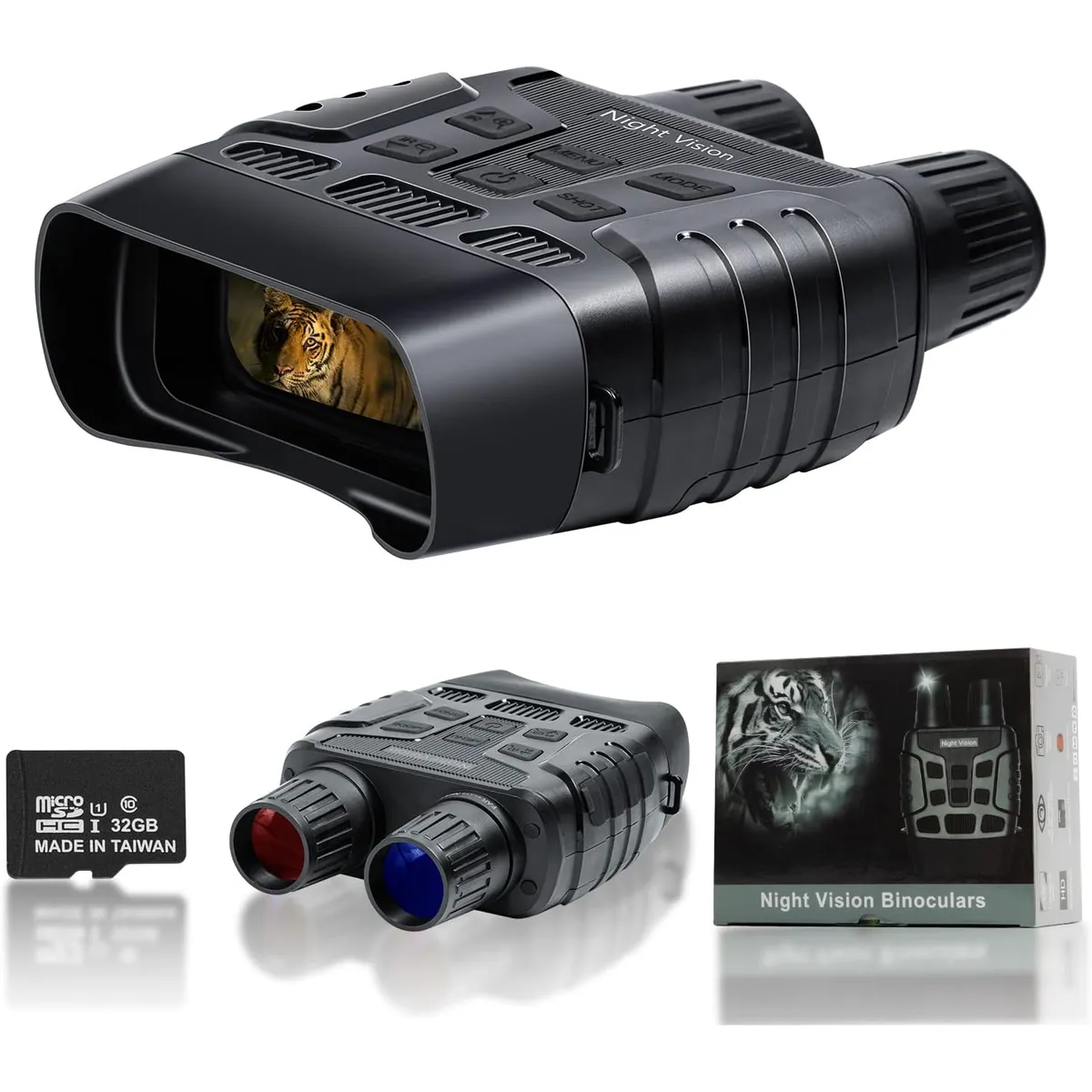 KUANGYE - Prismáticos Digitales Profesionales Visión Nocturna Térmico Infrarroja Nv3180  Anteojos AR Con Zoom