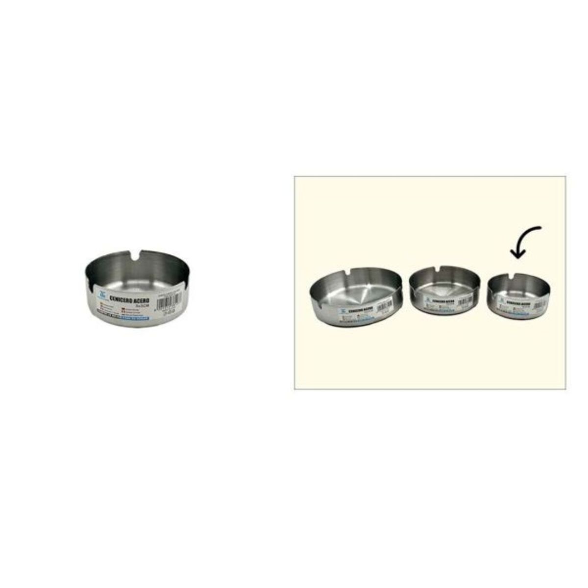 GENERICO - Cenicero acero inox 8x3cm