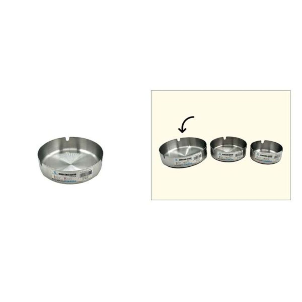 GENERICO - Cenicero acero inox 12x3cm