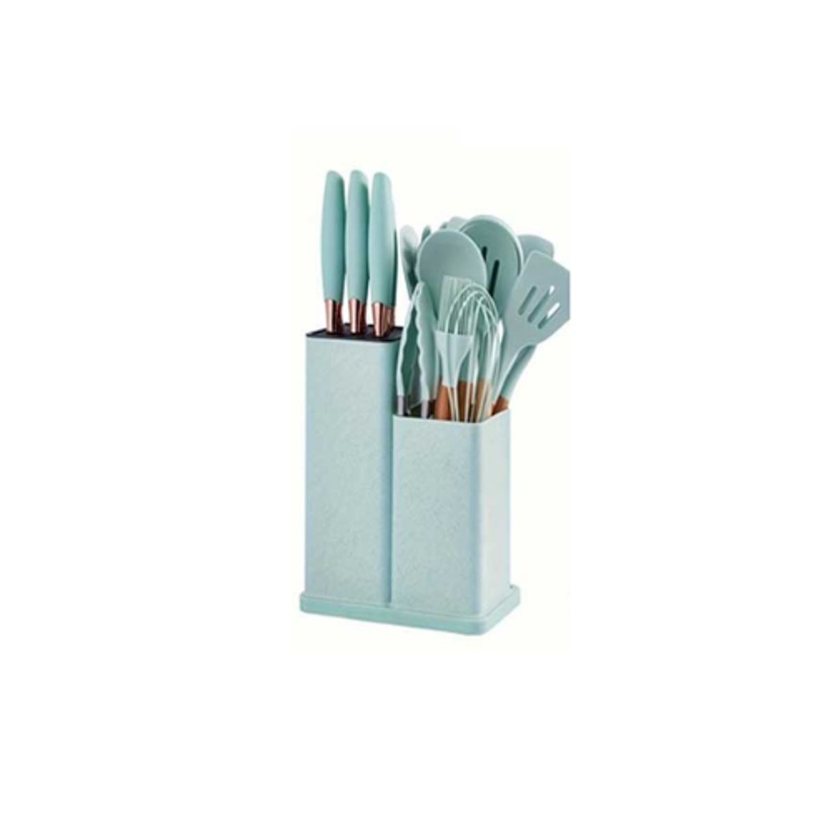 GENERICO - Set Utensilios Cocina De Silicon 19pz Verde