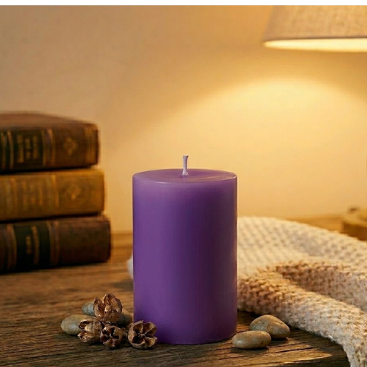 GENERICO - Set 6 Vela Aromática Cilindro 10 cm Purpura